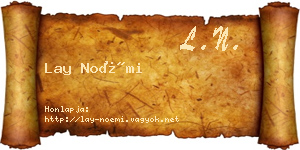 Lay Noémi névjegykártya